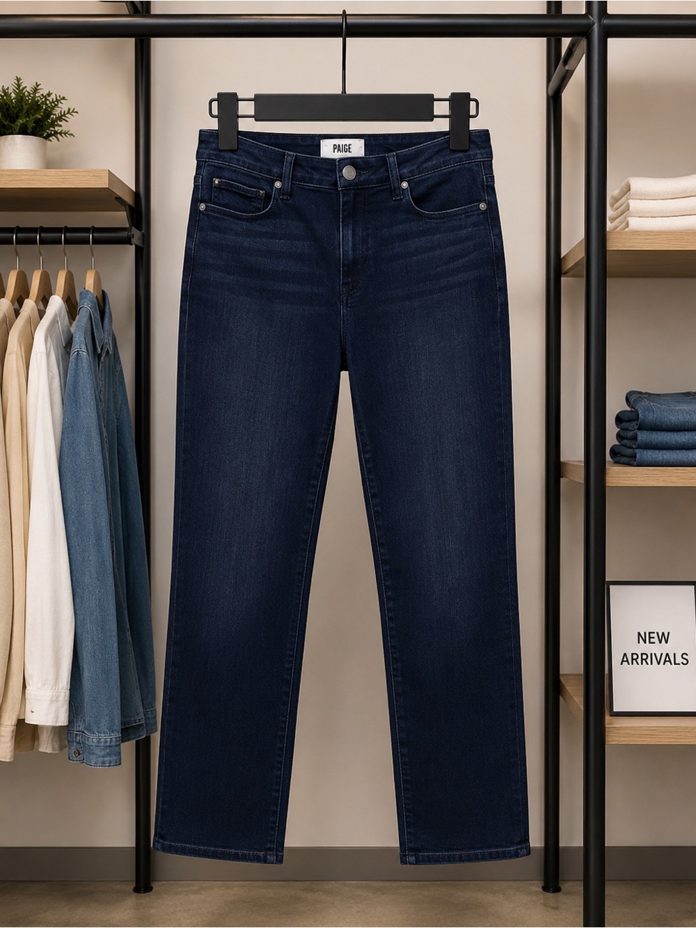 PAIGE Deep Indigo Mid-Rise Jeans